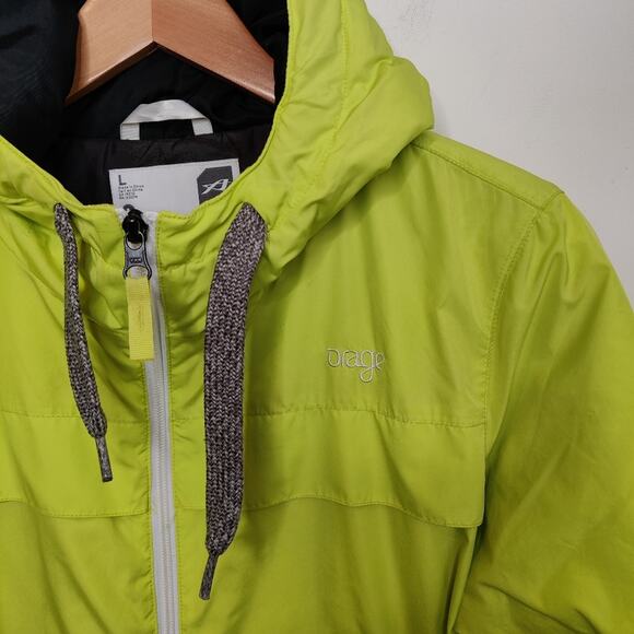Orage Chartreuse/Lime Insulated Zip Up Jacket Size Large - Picture 10 of 14